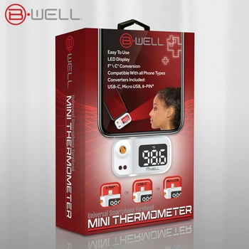 BWell  Mini Forehead Thermometer  Infrared, Works with all Phones