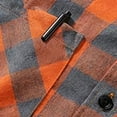 thumbnail image 5 of Men's Fashion Trend Checkered Hooded Sportswear, Casual Long Sleeve Sweatshirt, Street Style Top for Urban Outings, Christmas, Fall Winter, Stylish Daily Wear,Orange,L, 5 of 7