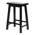 thumbnail image 3 of PJ Wood Classic Saddle Seat 24'' Kitchen Bar Counter Stool, Black (3 Pack), 3 of 11
