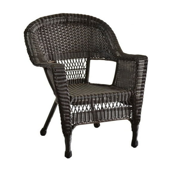 Jeco Espresso Wicker Chair Without Cushion - Set of 4