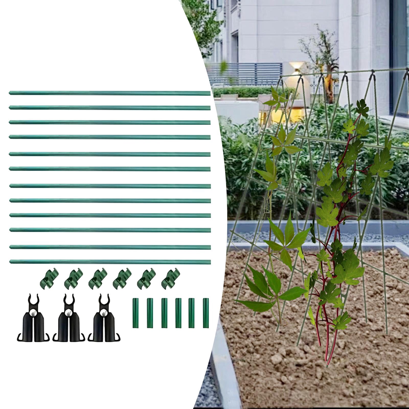 colaxi Cucumber Trellis Detachable Premium Metal Grow Support A Frame Garden Trellis for Climbing Plants Outdoor Indoor Yards Garden Pipe Thick 1.1cm
