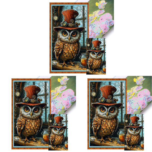 Kit Punto Cruz Búho Impreso Hilo Algodón Ecológico Bordado Arte 40x75cm 11CT