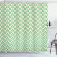 thumbnail image 1 of Sailboat Shower Curtain, Maritime Concept Water Spraying Baby Whales and Slope Icons in Bubbles, Fabric Bathroom Set with Hooks, 69W X 84L Inches Extra Long, Mint Green and Cream, by Ambesonne, 1 of 3