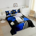 thumbnail image 4 of Erosebridal Geometric Stripes Bedding King Comforter Set,Abstract Artwork Comforter Sets King Size,Geometry Stripes Duvet Insert,Ultra Soft Lines Room Decor,Reversible,3pcs, 4 of 8