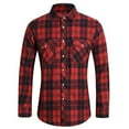 thumbnail image 2 of NAFUU Mens Dress Shirts Fashion Men's Autumn Winter Casual Party Long Sleeved Plaid Lapel Comfortable Thick Warm Flannel Shirt With Pockets Versatile Shirt Top, 2 of 7