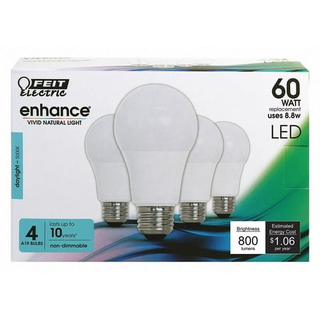 

Feit Electric LEDBulb 800 lm 8.8W 120VAC 4-1/2 L PK4 OM60/950CA10K/4