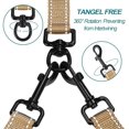 thumbnail image 2 of Double Dog Leash, No Tangle Dual Leash, Reflective Walking Training Lead, 4 Comfortable Padded Handles for 2 Dogs with Collapsible Bowl and Waste Bags (Light Khaki, Large), 2 of 4