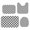 Gray and White Checkered Pattern, variant on Yellow and White Checkered Pattern Bathroom Rug Set 4 Piece,Includes Contour,Lid Cover,Bath Mat,Non-Slip Extra Soft Absorbent Washable