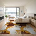 thumbnail image 3 of ODIKA 9'x12' Washable Area Rug Low Pile, Flatwoven, Distressed Abstract Inspired Patchwork Bordered Tricolor Spotted Refined for Great Room, Indoor Concept, Large Living, 3 of 7
