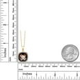 thumbnail image 3 of Gem Stone King 6.37 Ct Cushion Checkerboard Brown Smoky Quartz White Created Sapphire 10K Yellow Gold Pendant with Chain, 3 of 5