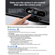 Atzeste Webcam 4K HD USB Autofocus PC Webcam with Dual Mics for PC Laptop Computer Gaming Streaming Webcam