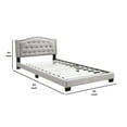 thumbnail image 5 of Button Tufted Queen Burlap Bed with Curved Headboard Light Brown - Saltoro Sherpi, 5 of 6