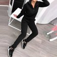thumbnail image 2 of DDAPJ pyju Women's 2 Piece Trendy Outfits 2023,Long Sleeve Half Zip Sweatshirt and Elastic Waist Pants Matching Lounge Sets Fall Winter Lightweight Tracksuit, 2 of 3