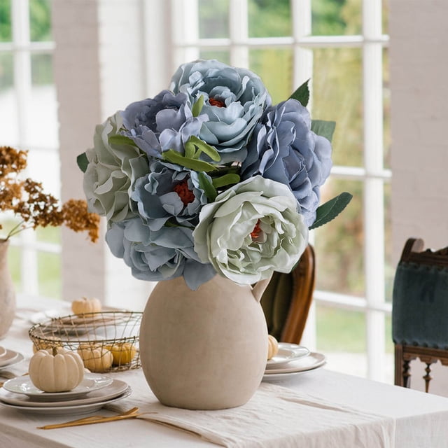 Wzzjkit Artificial Flowers for Outdoors, Fake Realistic Flowers with Plastic Plants Spring Decor, Handheld Faux Flowers for Outside Window Box Front Porch Planter Decor
