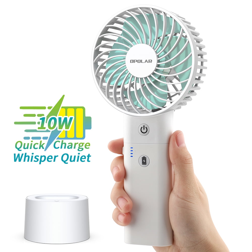 Kepooman Handheld Fan Portable, Mini Hand Held Fan, Rechargeable Handheld Fan with Base & Power Bank for Women Girls Kids Outdoor, White Kepooman Handheld Fan Portable, Mini Hand Held Fan, Rechargeable Handheld Fan with Base & Power Bank for Women Girls Kids Outdoor, White