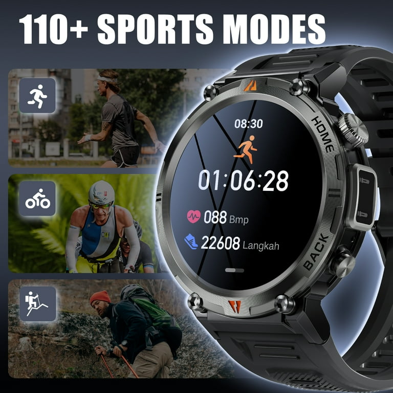 EIGIIS Military Smart Watch for Men Women Bluetooth Call (Answer