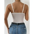 thumbnail image 2 of Women's Floral Lace Sheer Mesh Corset Bodysuit Spaghetti Strap Cami Top, 2 of 14