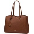 thumbnail image 1 of Bolsa de mano para portátil LOVEVOOK de 43 cm para mujer, marrón, impermeable, 1 of 8