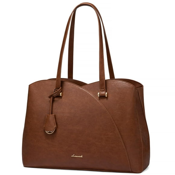 Bolsa de mano para portátil LOVEVOOK de 43 cm para mujer, marrón, impermeable