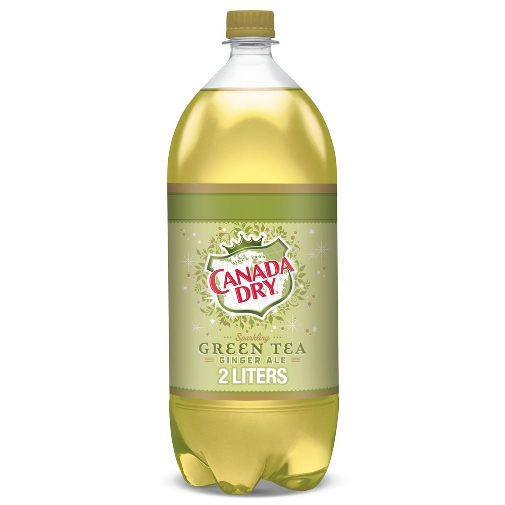 Canada Dry Green Tea Ginger Ale Soda, 2 L bottle