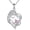 10-october, Pink tourmaline, variant on Mother and Daughter Necklace 925 Sterling Silver Heart 12 Birthstone Cubic Zirconia Pendant Necklace Gifts for Mom Women