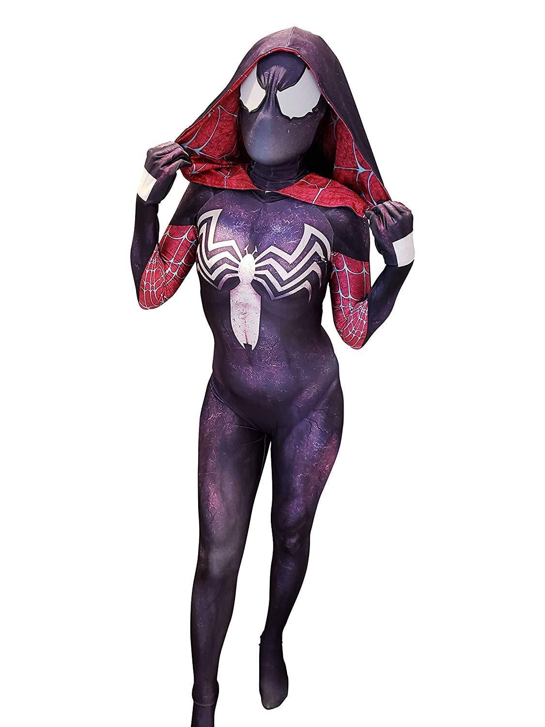 New Gwenom Spider Costume Female Venom Gwen Stacy Bodysuit Halloween Cospla...