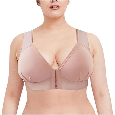 

TQWQT Women s Plus Size Front Closure Wireless Bra Full Cup Lift Bras for Women No Underwire Shaping Wire Free Everyday Bra Watermelon Red XL