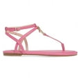 thumbnail image 3 of Louise Et Cie Albaran Flamingo Smooth Calf Open Toe Thong Flat Buckle Sandals (Flamingo Smooth Calf, 6.5), 3 of 6