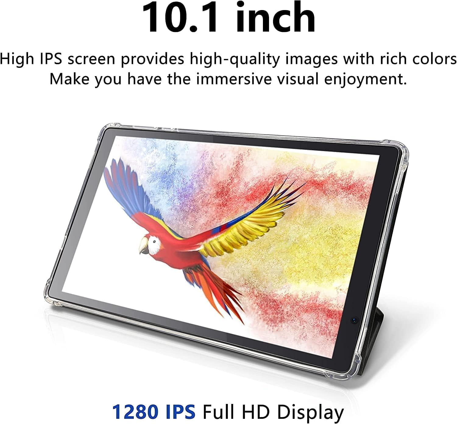 Tibuta 10.1" Tablet - 6GB RAM, 128GB + Expandable to 512GB, Android 14 - Fast & Spacious for Family Fun & Learning w/Protective Case