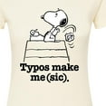 thumbnail image 3 of Peanuts - Snoopy Typos Make Me Sic - Juniors Fitted Graphic T-Shirt, 3 of 6
