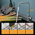 thumbnail image 3 of Grifo de cocina, grifo de cocina monomando giratorio 360°, grifo de cocina monomando, acero inoxidable, grifo con manguera PEX, permite regular el agua fría y caliente, diseño de base reforzada., 3 of 5