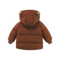 thumbnail image 3 of GYRATEDREAM Kids Winter Jacket Boys Girls Warm Winter Snowsuit Jacket Outerwear Clothes Zipper Thick Fleece Removable Hooded Snow Coat for 3-4Y Brown, 3 of 6
