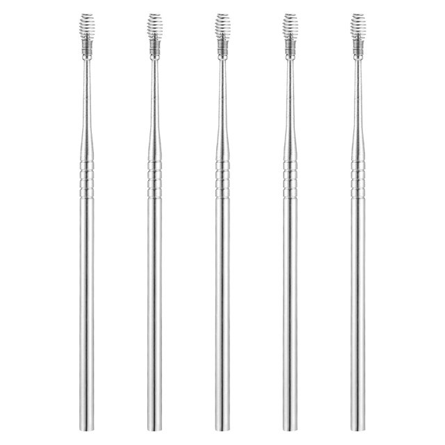 DOITOOL Juego de 5 herramientas para la eliminación de cerumen, cucharas de resorte para oídos, palillos de acero inoxidable para limpieza de oídos