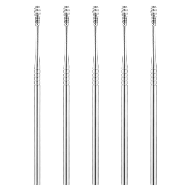 DOITOOL Juego de 5 herramientas para la eliminación de cerumen, cucharas de resorte para oídos, palillos de acero inoxidable para limpieza de oídos