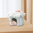 thumbnail image 1 of Casa para hámster, escondite para conejillos de indias, cálido hábitat de chinchilla para camas de animales pequeños, ardillas y conejillos de indias Azul S, 1 of 8