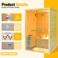 thumbnail image 6 of OUTEXER Traditional Steam Sauna 2 Person Indoor Sauna with 3000W Stove Heater, Canadian hemlock Wood Sauna Room with Sauna Stone, Water Bucket and Ladle,  Two Person Traditional Sauna for Home Gym, 6 of 9