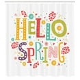 thumbnail image 3 of Ambesonne Hello Shower Curtain, Colorful Spring Elements, 69"Wx70"L, Multicolor, 3 of 3
