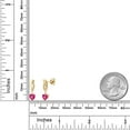 thumbnail image 6 of Gem Stone King 10K Yellow Gold Pink Created Sapphire and Lab Grown Diamond Dangle Earrings for Women | 1.25 Cttw | Gemstone September Birthstone | Heart Shape 5MM, 6 of 6