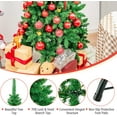 thumbnail image 4 of Pre-lit Christmas Tree, 6.5FT Pencil Artificial Xmas Tree with 708 Branch Tips, 250 LED Lights, Folding Metal Stand, Green, 4 of 7