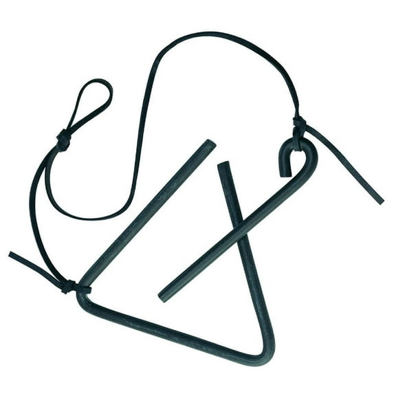 Lodge Chuckwagon Dinner Bell A5-5, with black leather hanging strap