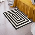 thumbnail image 3 of Black Cream Outdoor Rug Doormat 2\u2019 x 3\u2019 Farmhouse Cotton Woven 3D Striped Printed Rugs Runner Washable Welcome Door Mat for Bathroom Living Room Bedroom Carpet, 3 of 7