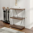 thumbnail image 3 of Costway 1 PCS 3-Tier Multipurpose Display Rack Freestanding Bookcase with Metal Frame Walnut, 3 of 10