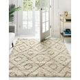 thumbnail image 4 of Unique Loom Trellis Shag Collection Area Rug - Ruth (6' Square Beige/Light Brown), 4 of 11