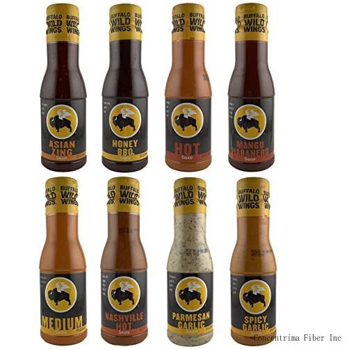 sauce variety 8 pack garlic parmesan sauce, habanero sauce, nashville