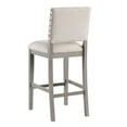 thumbnail image 7 of Ellesse Driftwood Gray Wood Frame Button Tufted Fabric Upholstered Bar Stool, 7 of 7