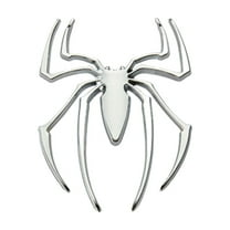 Ysmzzmsy 1 PCS 3D Spider Metal Car Emblem Sticker, 2.95 x 2.2 inches, Silver and Gold, Adhesive Decoration for Cars, Motorcycles