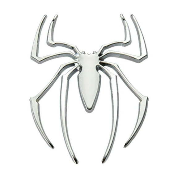 Ysmzzmsy 1 PCS 3D Spider Metal Car Emblem Sticker, 2.95 x 2.2 inches, Silver and Gold, Adhesive Decoration for Cars, Motorcycles