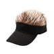 thumbnail image 4 of Gorra de golf divertida con visera y pelo puntiagudo para hombre, peluca falsa, gorra de béisbol con visera Gorra negra Café Cabello, 4 of 9