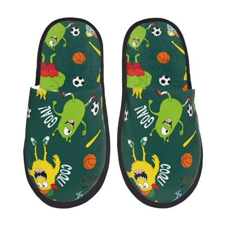 

Tideii Sport Monster for Home Indoor Cotton Slippers Autumn and Winter EVA Plush Slippers Household Supplies Unisex-Large