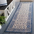 thumbnail image 2 of SAFAVIEH Courtyard Vergil Bordered Indoor/Outdoor Runner Rug, Navy/Beige, 2'3" x 8', 2 of 6